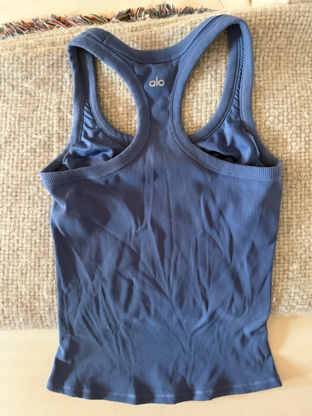 ALO Yoga Navy Ribbed Racerback Tank - Picture 2 of 2